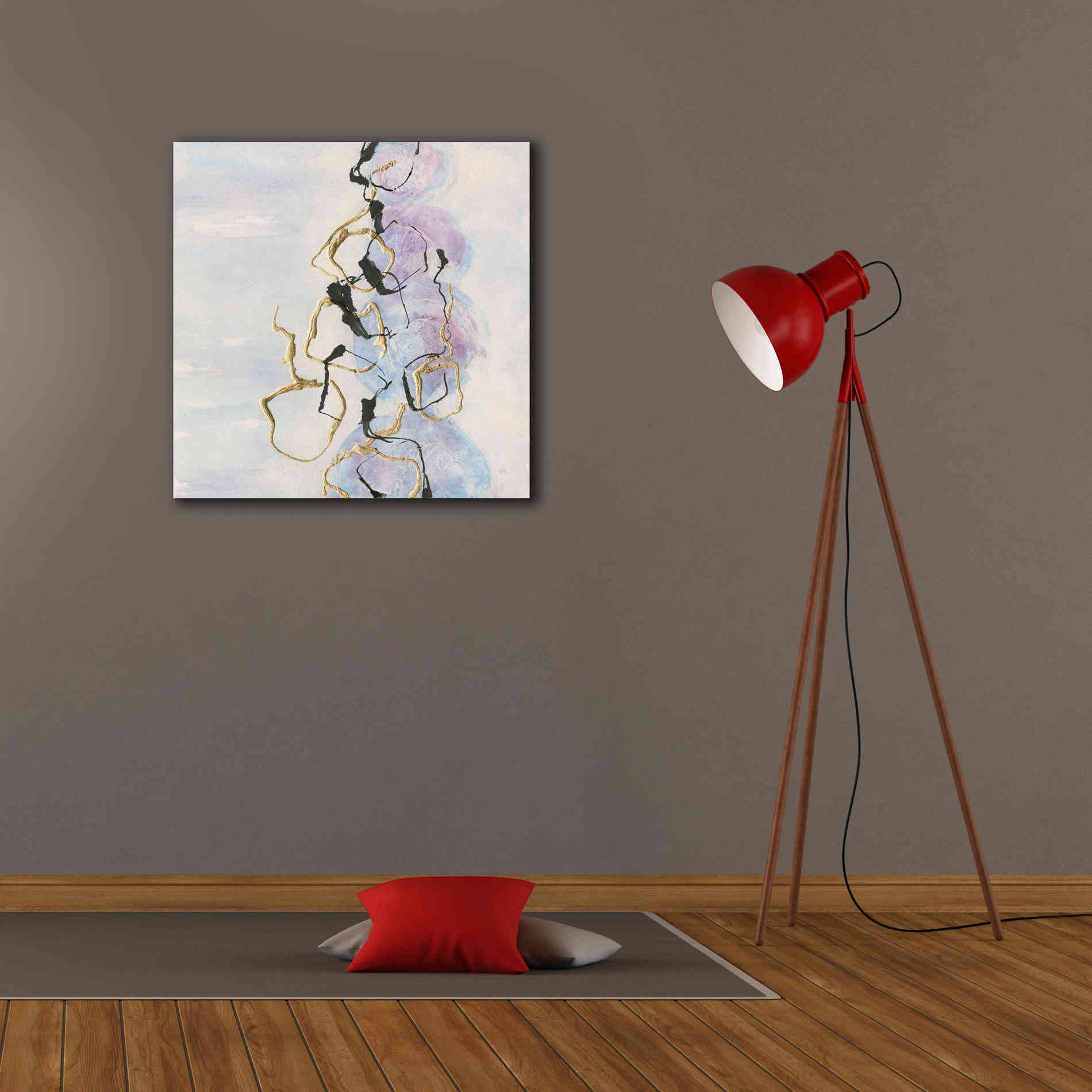 'Abstract Lines On Pastel I' by Chris Paschke, Giclee Canvas Wall Art,26 x 26