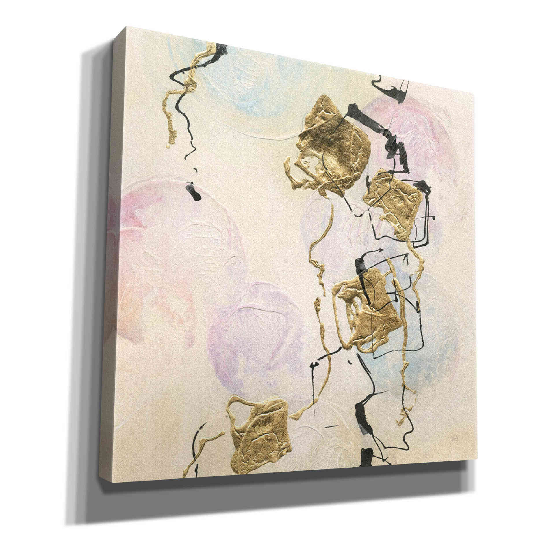 'Gold Blocks On Pastel I' by Chris Paschke, Giclee Canvas Wall Art