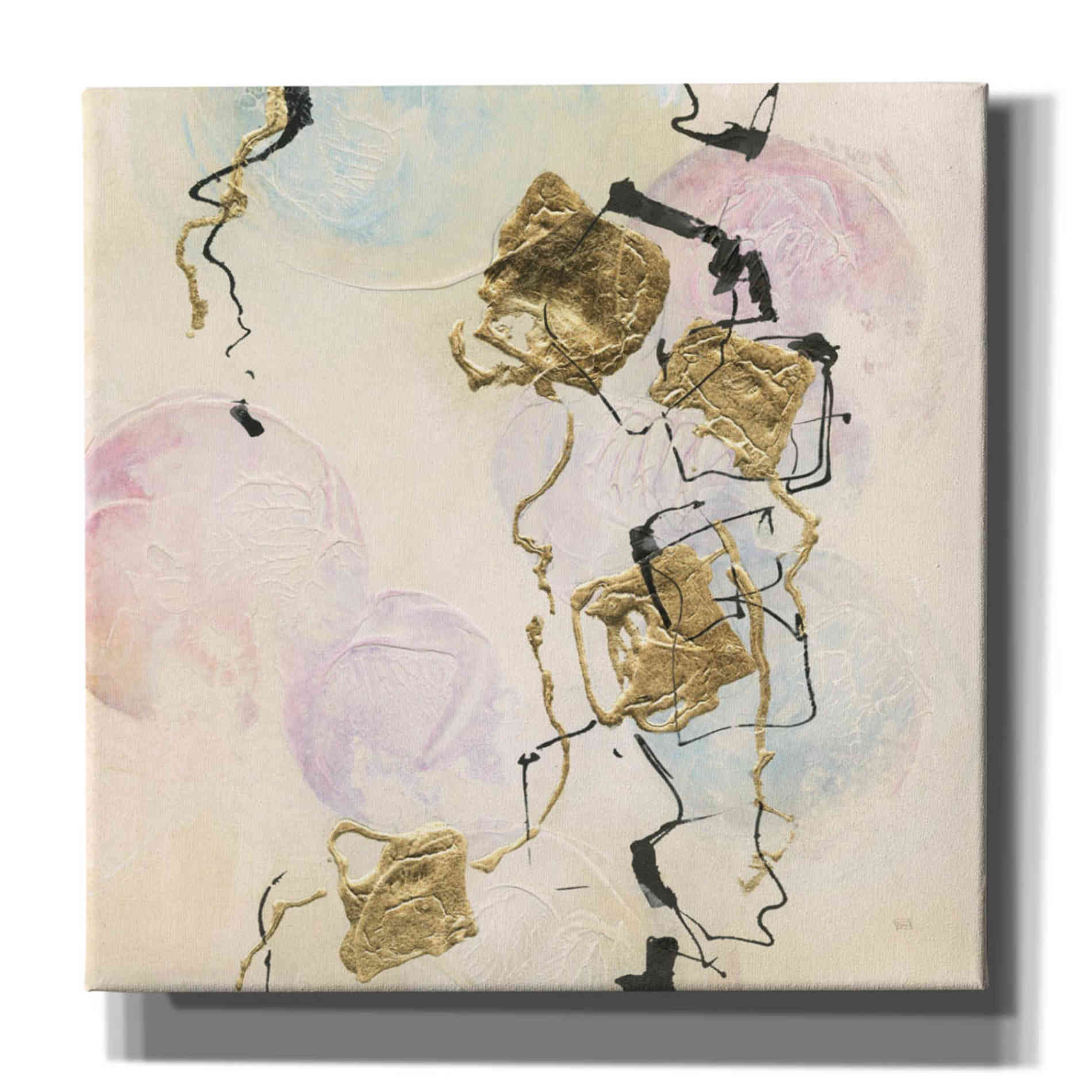 'Gold Blocks On Pastel I' by Chris Paschke, Giclee Canvas Wall Art