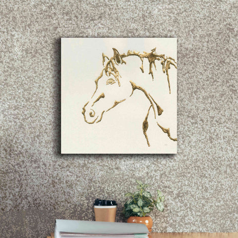 Image of 'Gilded Cowpony' by Chris Paschke, Giclee Canvas Wall Art,18 x 18