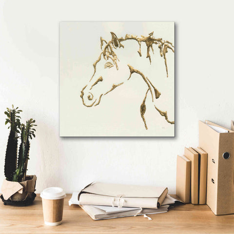 Image of 'Gilded Cowpony' by Chris Paschke, Giclee Canvas Wall Art,18 x 18