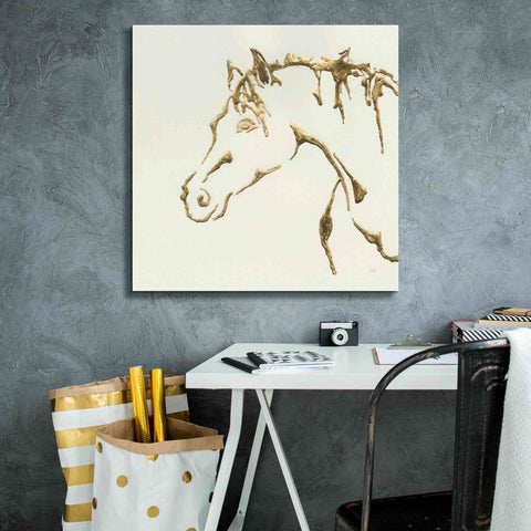 Image of 'Gilded Cowpony' by Chris Paschke, Giclee Canvas Wall Art,26 x 26