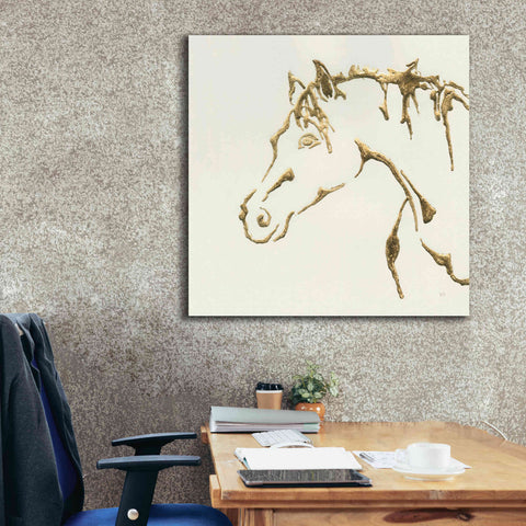 Image of 'Gilded Cowpony' by Chris Paschke, Giclee Canvas Wall Art,37 x 37