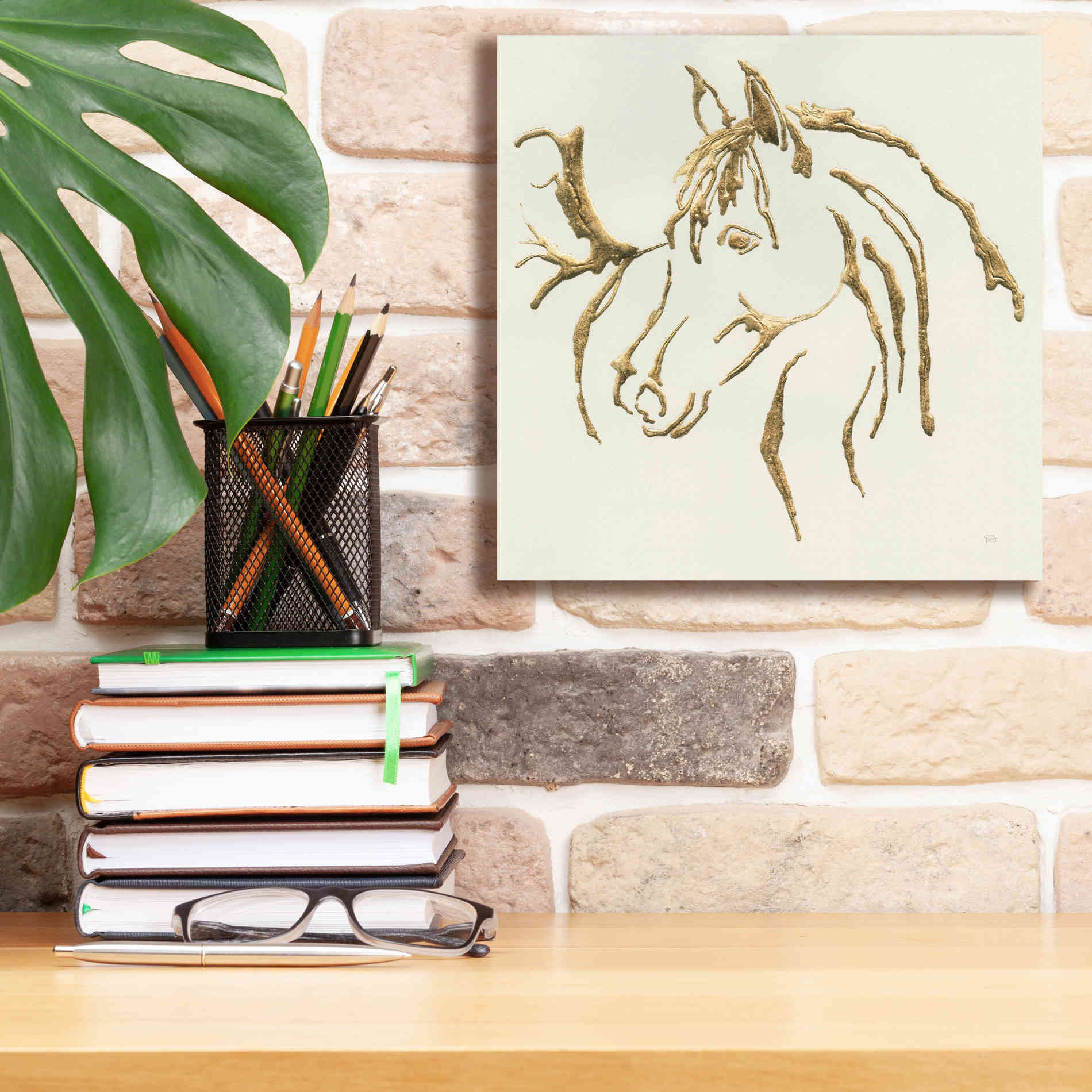 'Gilded Mare' by Chris Paschke, Giclee Canvas Wall Art,12 x 12