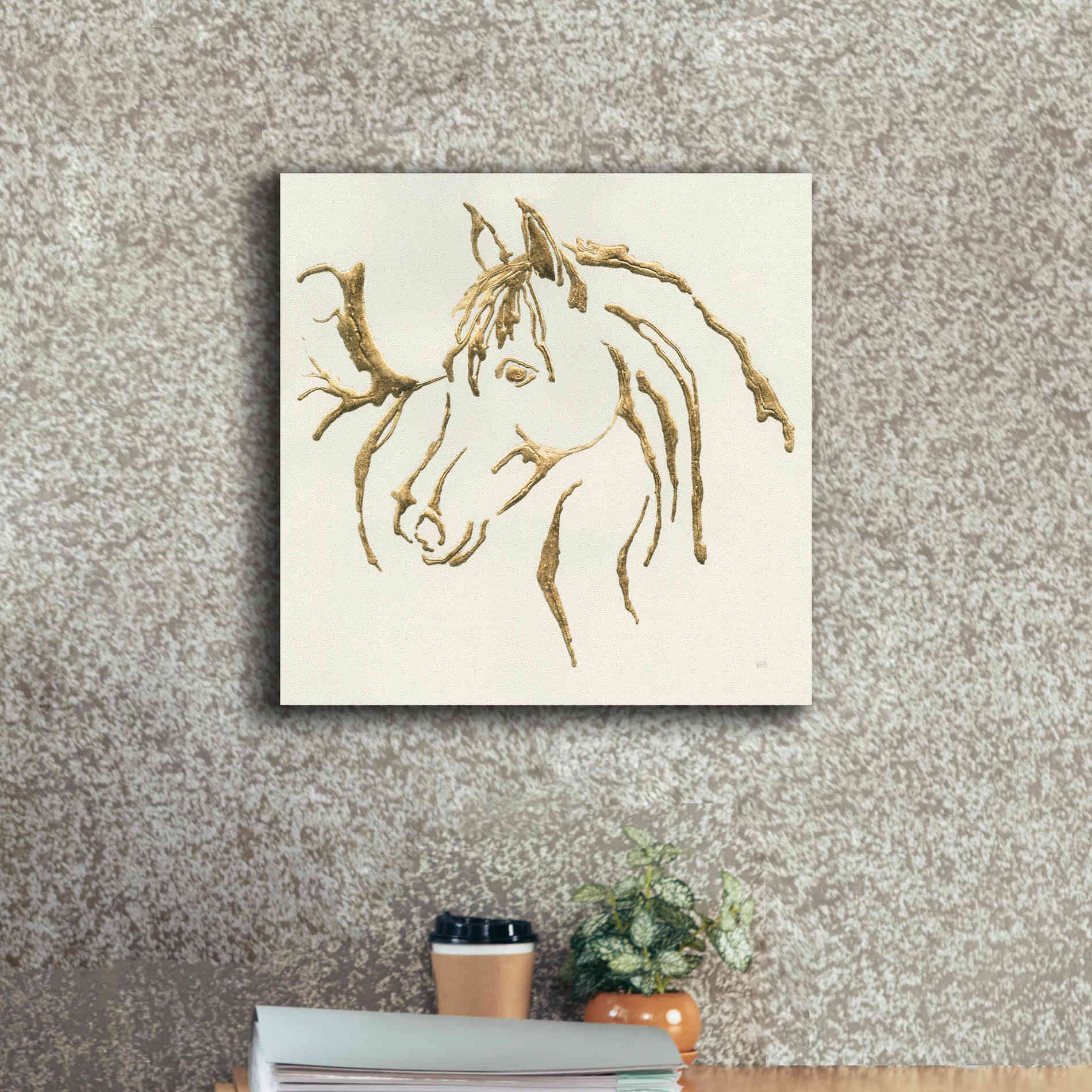 'Gilded Mare' by Chris Paschke, Giclee Canvas Wall Art,18 x 18