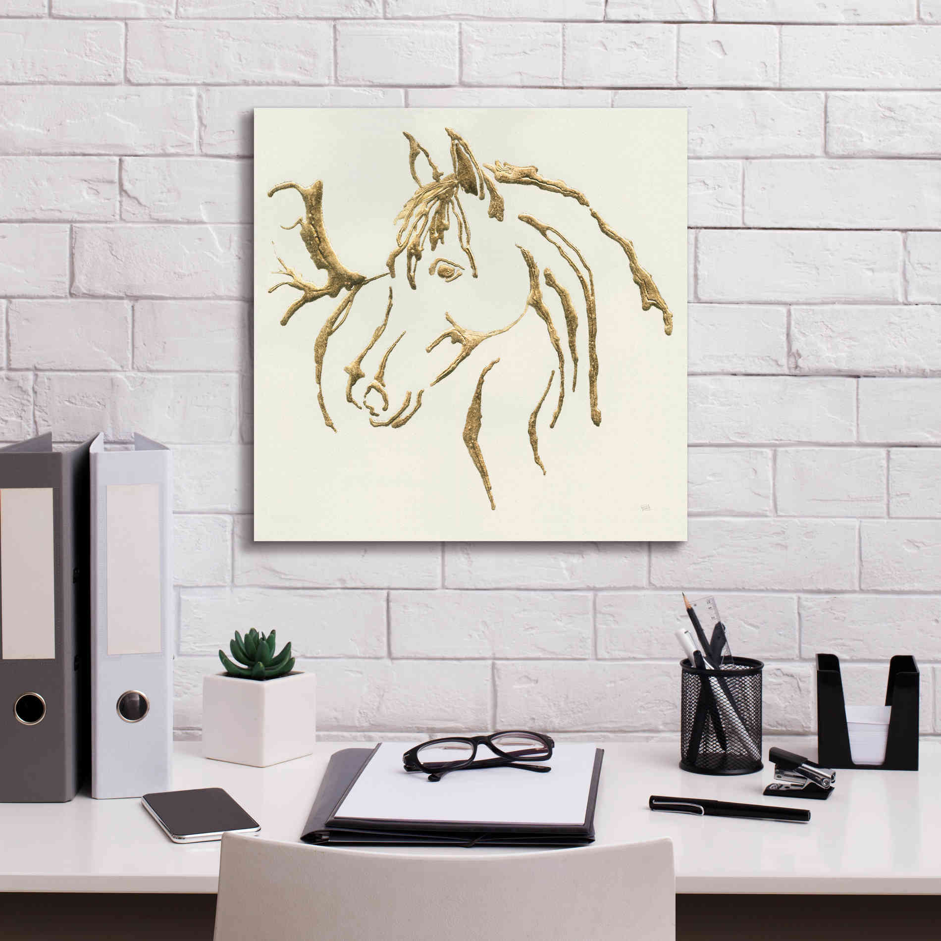 'Gilded Mare' by Chris Paschke, Giclee Canvas Wall Art,18 x 18