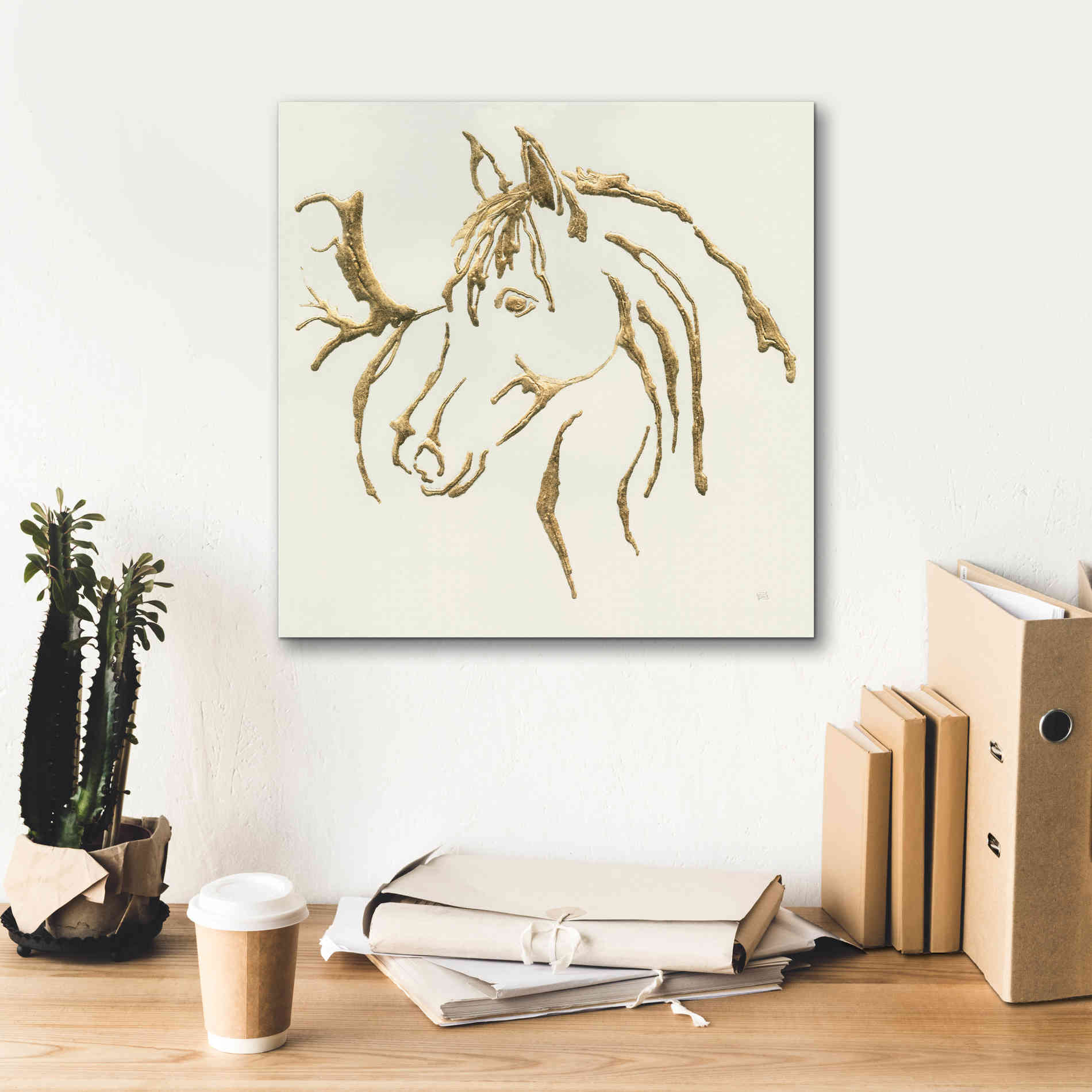 'Gilded Mare' by Chris Paschke, Giclee Canvas Wall Art,18 x 18