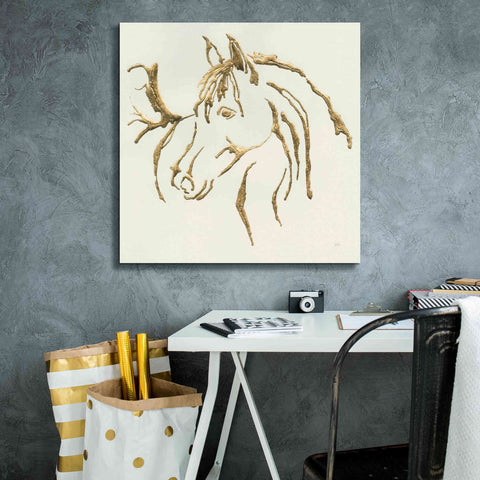 Image of 'Gilded Mare' by Chris Paschke, Giclee Canvas Wall Art,26 x 26