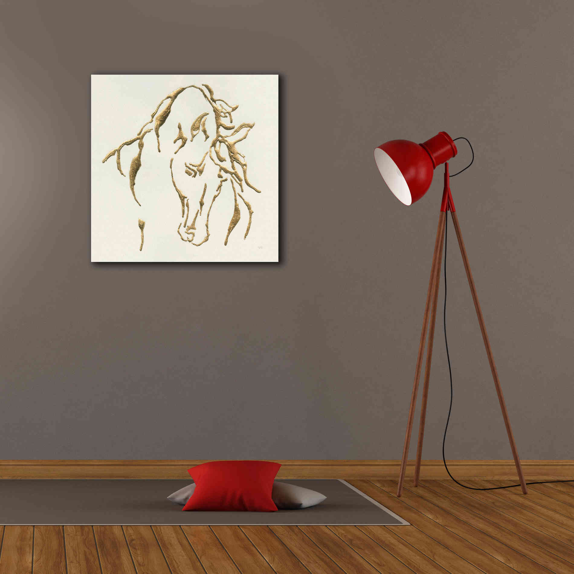 'Gilded Stallion' by Chris Paschke, Giclee Canvas Wall Art,26 x 26