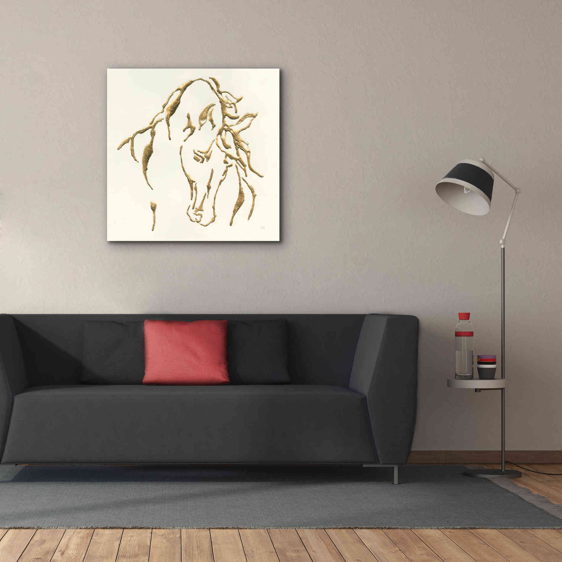 'Gilded Stallion' by Chris Paschke, Giclee Canvas Wall Art,37 x 37