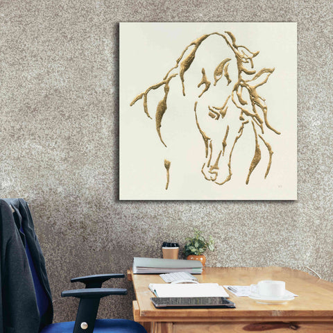 Image of 'Gilded Stallion' by Chris Paschke, Giclee Canvas Wall Art,37 x 37