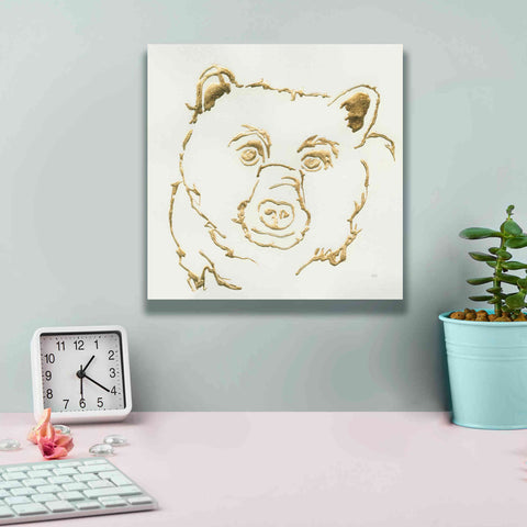 Image of 'Gilded Black Bear' by Chris Paschke, Giclee Canvas Wall Art,12 x 12