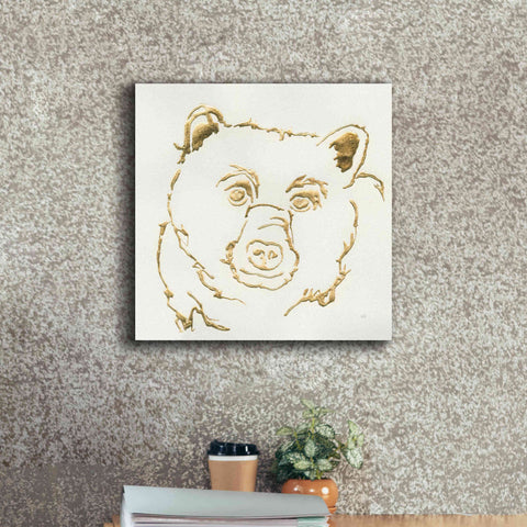 Image of 'Gilded Black Bear' by Chris Paschke, Giclee Canvas Wall Art,18 x 18
