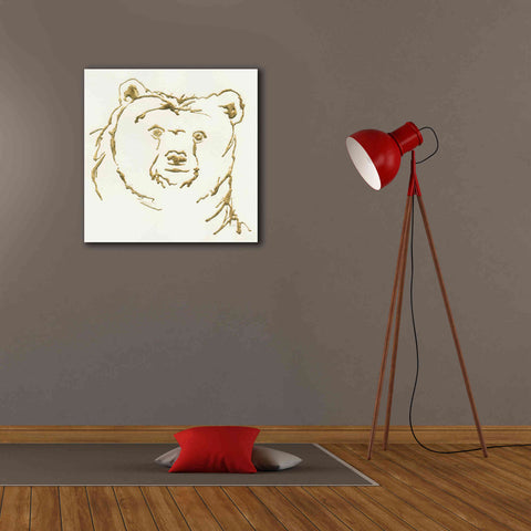Image of 'Gilded Brown Bear' by Chris Paschke, Giclee Canvas Wall Art,26 x 26