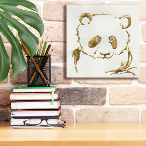 'Gilded Panda' by Chris Paschke, Giclee Canvas Wall Art,12 x 12