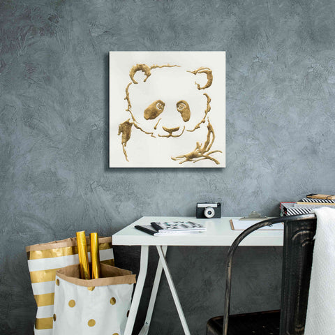Image of 'Gilded Panda' by Chris Paschke, Giclee Canvas Wall Art,18 x 18
