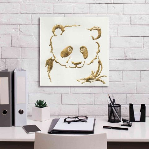 Image of 'Gilded Panda' by Chris Paschke, Giclee Canvas Wall Art,18 x 18