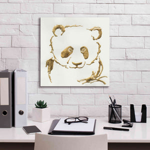 'Gilded Panda' by Chris Paschke, Giclee Canvas Wall Art,18 x 18