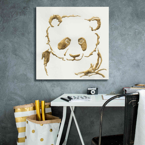 Image of 'Gilded Panda' by Chris Paschke, Giclee Canvas Wall Art,26 x 26