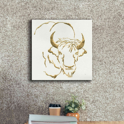 Image of 'Gilded Bison' by Chris Paschke, Giclee Canvas Wall Art,18 x 18