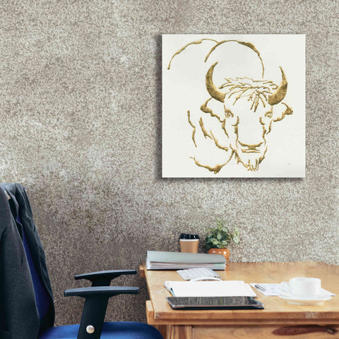 Image of 'Gilded Bison' by Chris Paschke, Giclee Canvas Wall Art,26 x 26