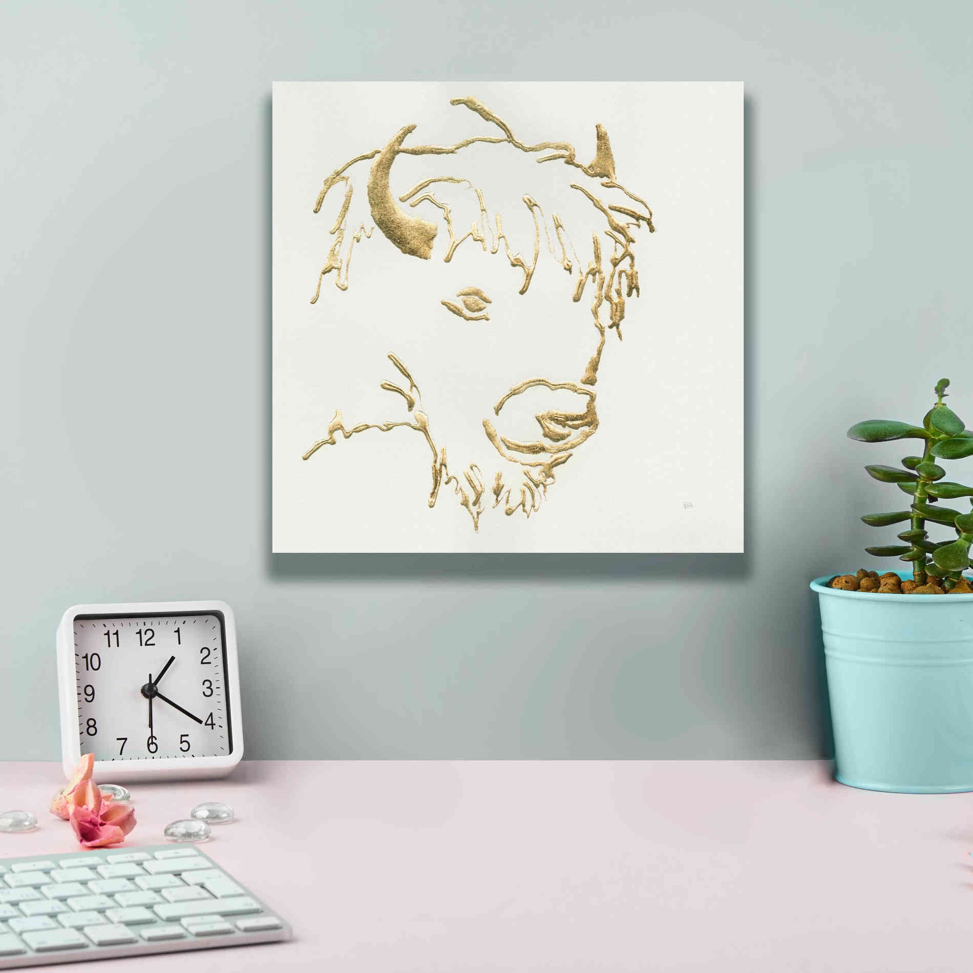 'Gilded Buffalo' by Chris Paschke, Giclee Canvas Wall Art,12 x 12