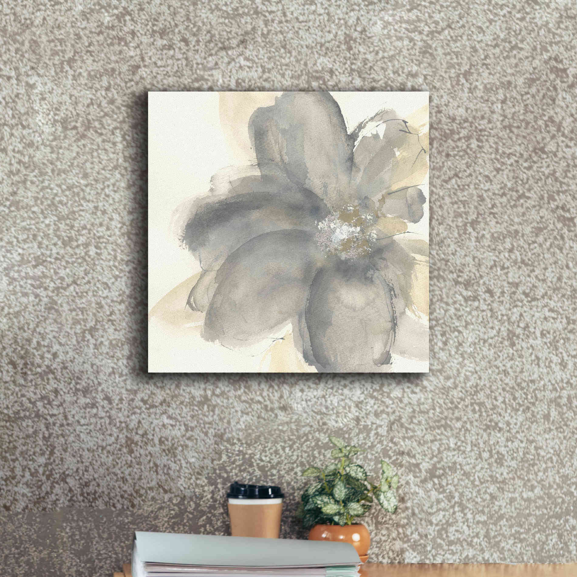 'Floral Gray I' by Chris Paschke, Giclee Canvas Wall Art,18 x 18