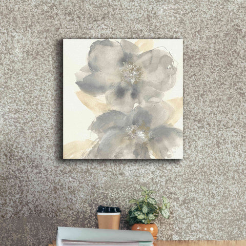 Image of 'Floral Gray II' by Chris Paschke, Giclee Canvas Wall Art,18 x 18