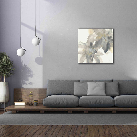 Image of 'Gray And Silver Flowers II' by Chris Paschke, Giclee Canvas Wall Art,37 x 37