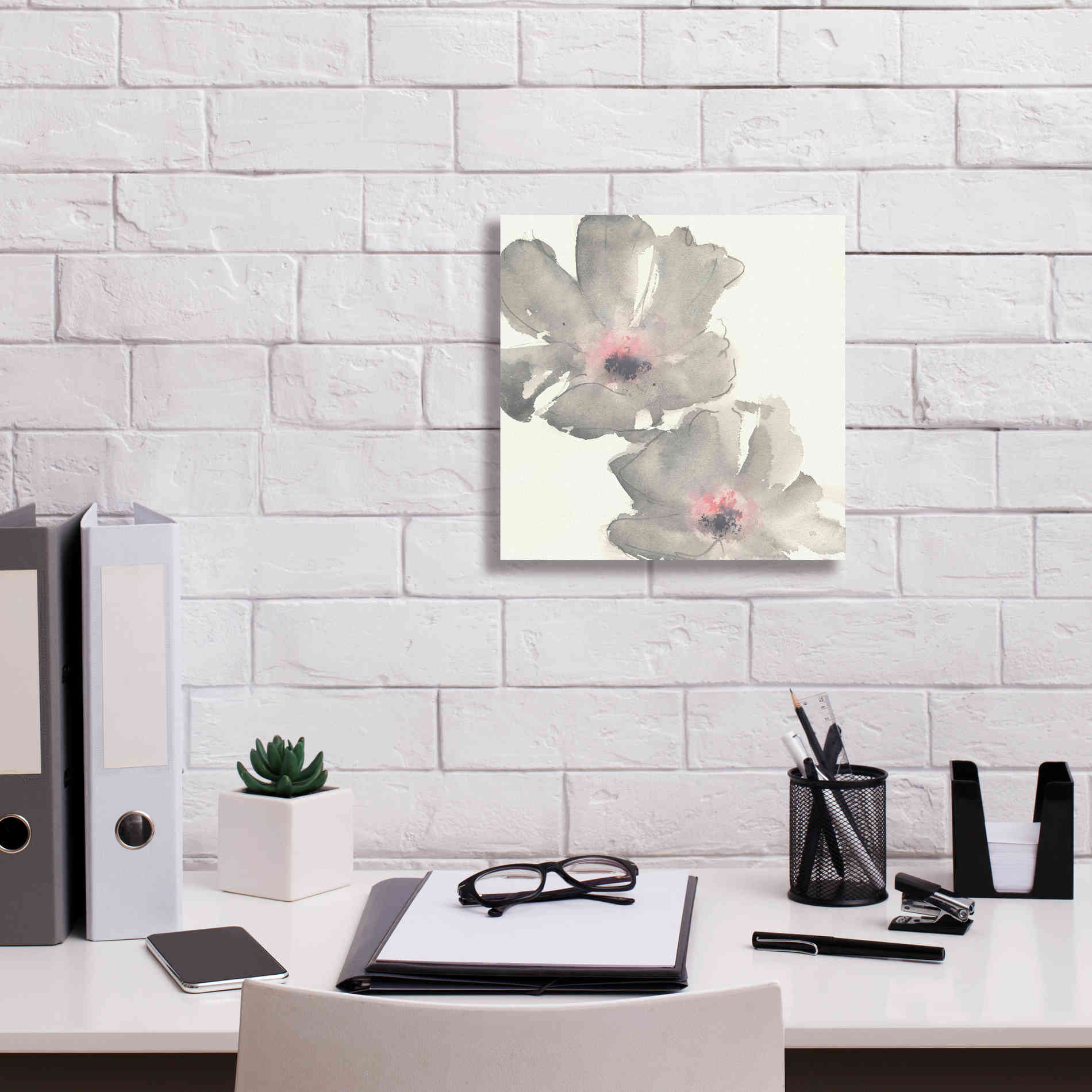 'Gray Blush Cosmos I' by Chris Paschke, Giclee Canvas Wall Art,12 x 12