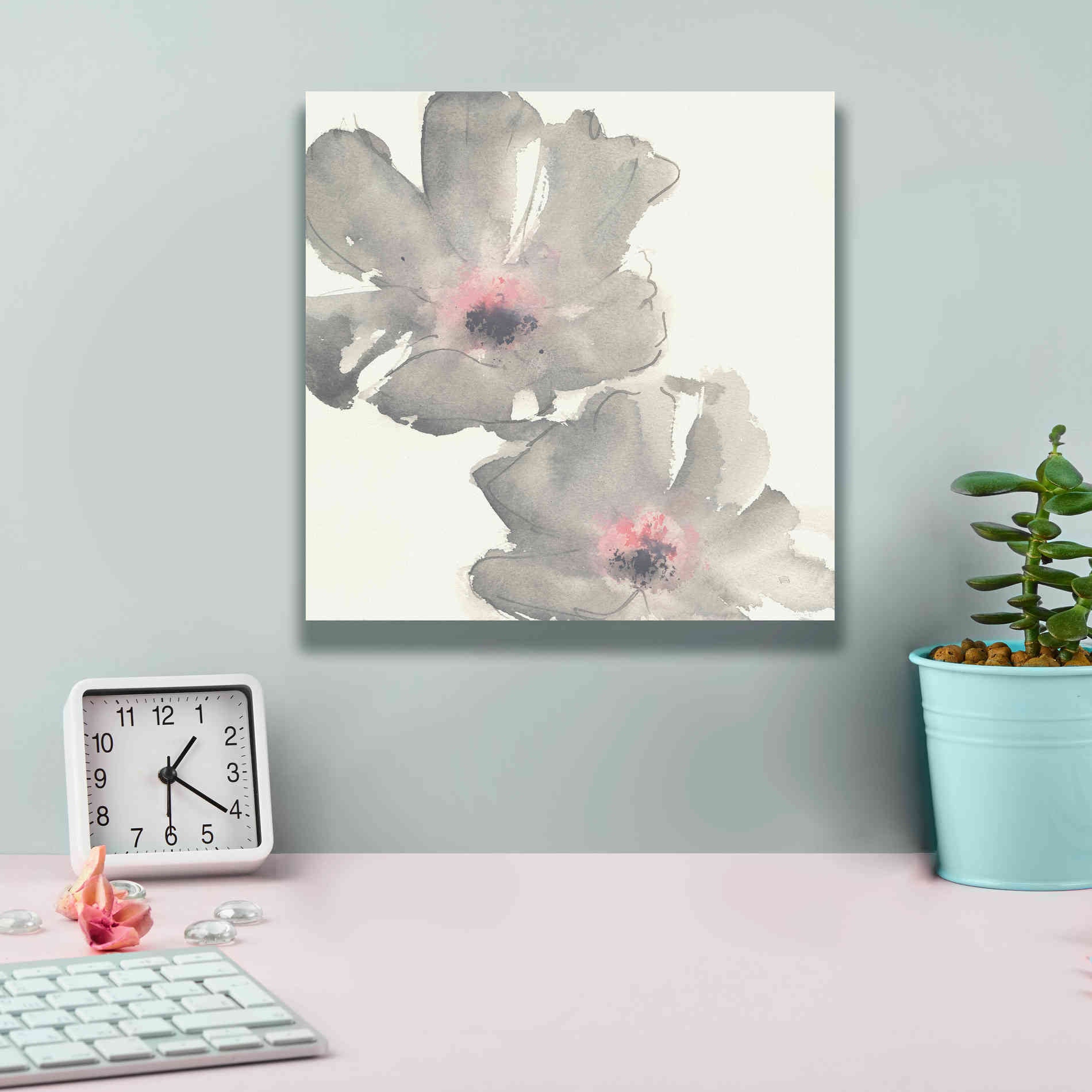 'Gray Blush Cosmos I' by Chris Paschke, Giclee Canvas Wall Art,12 x 12