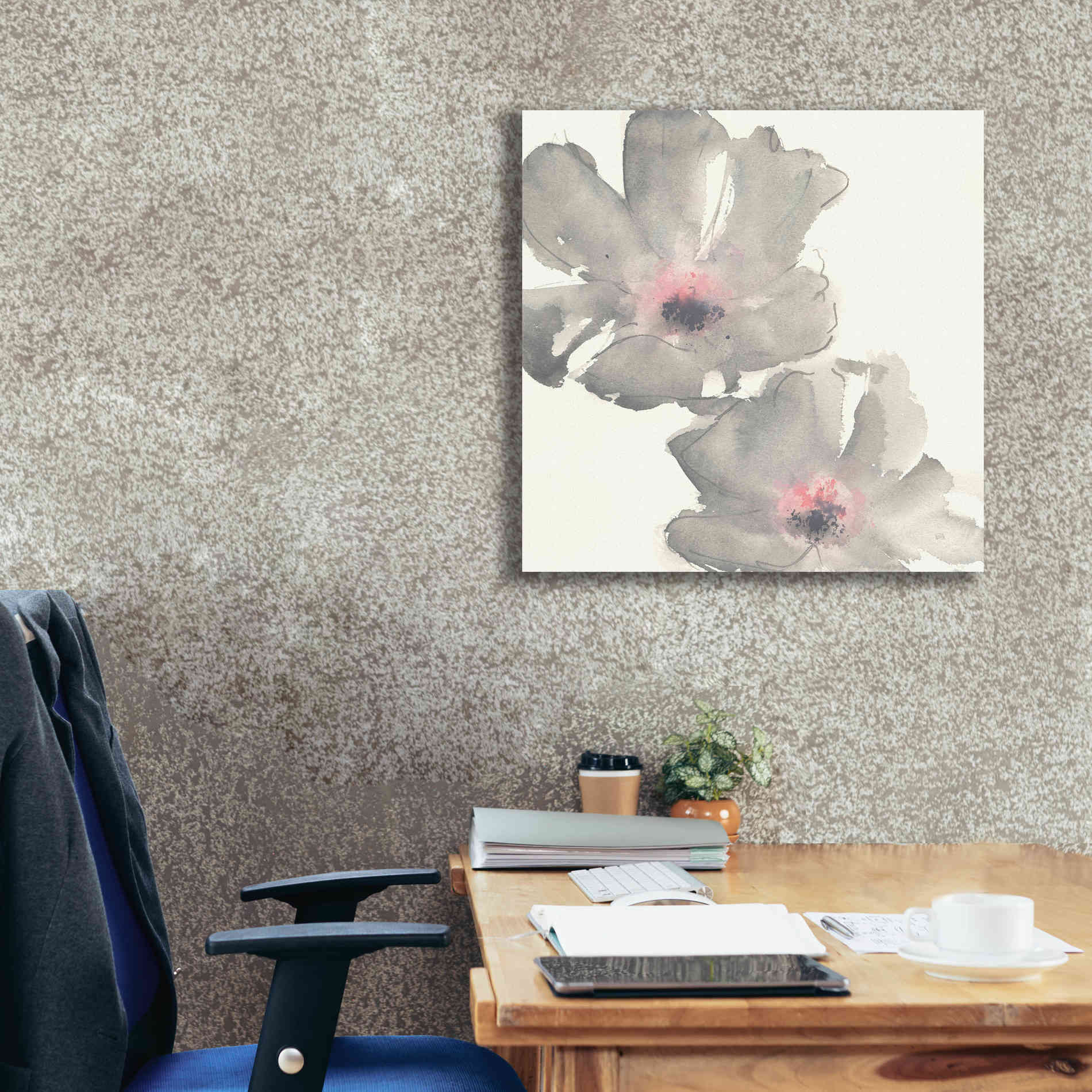 'Gray Blush Cosmos I' by Chris Paschke, Giclee Canvas Wall Art,26 x 26