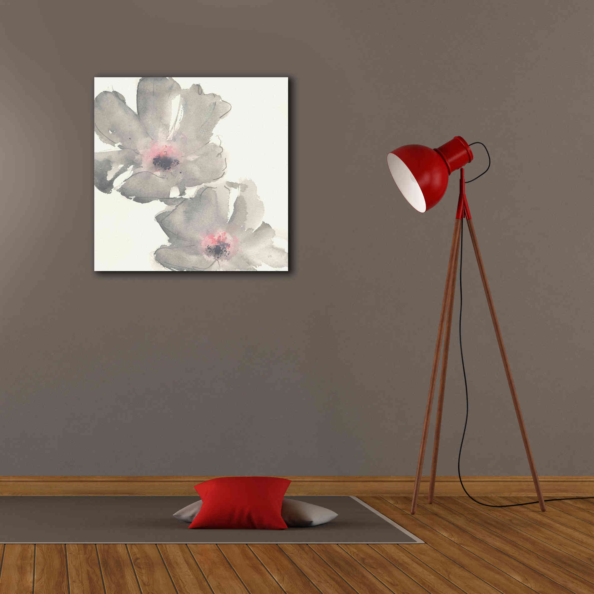 'Gray Blush Cosmos I' by Chris Paschke, Giclee Canvas Wall Art,26 x 26