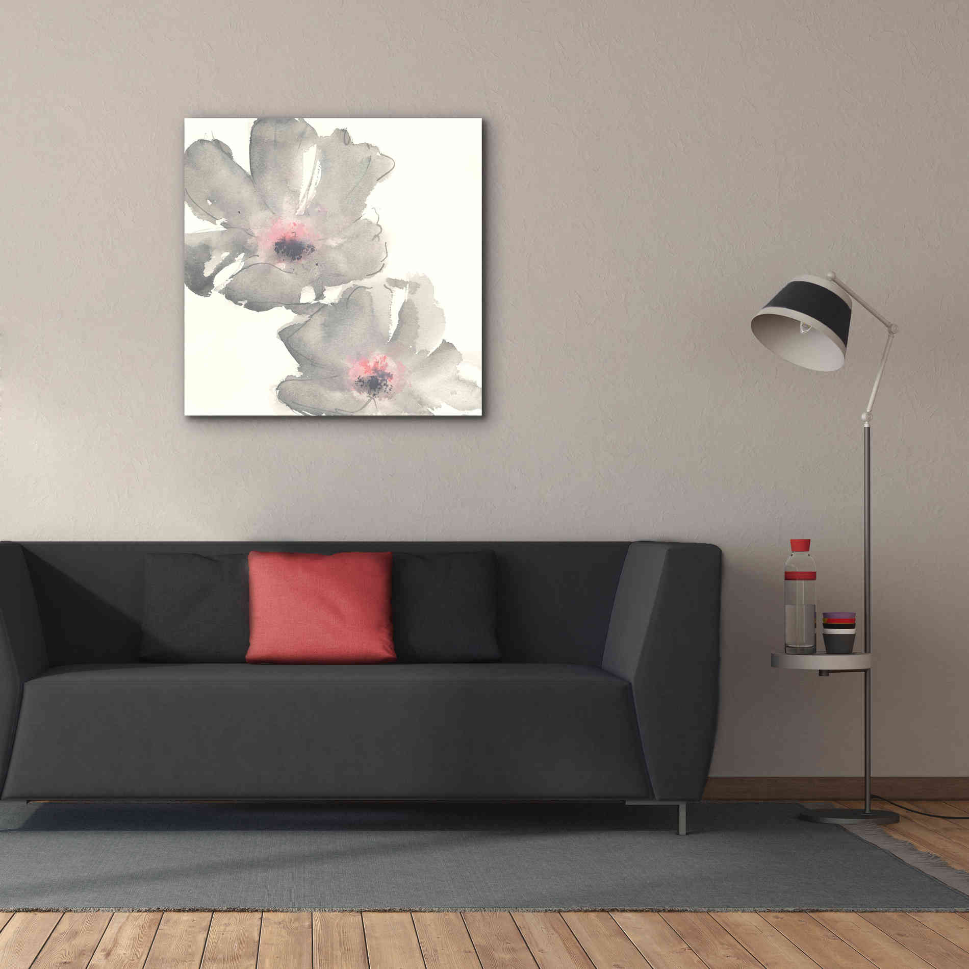 'Gray Blush Cosmos I' by Chris Paschke, Giclee Canvas Wall Art,37 x 37