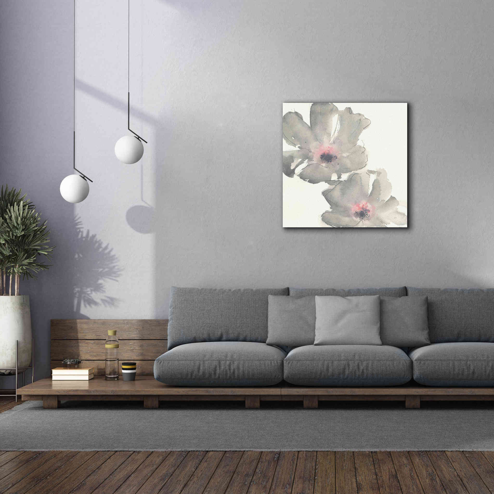 'Gray Blush Cosmos I' by Chris Paschke, Giclee Canvas Wall Art,37 x 37