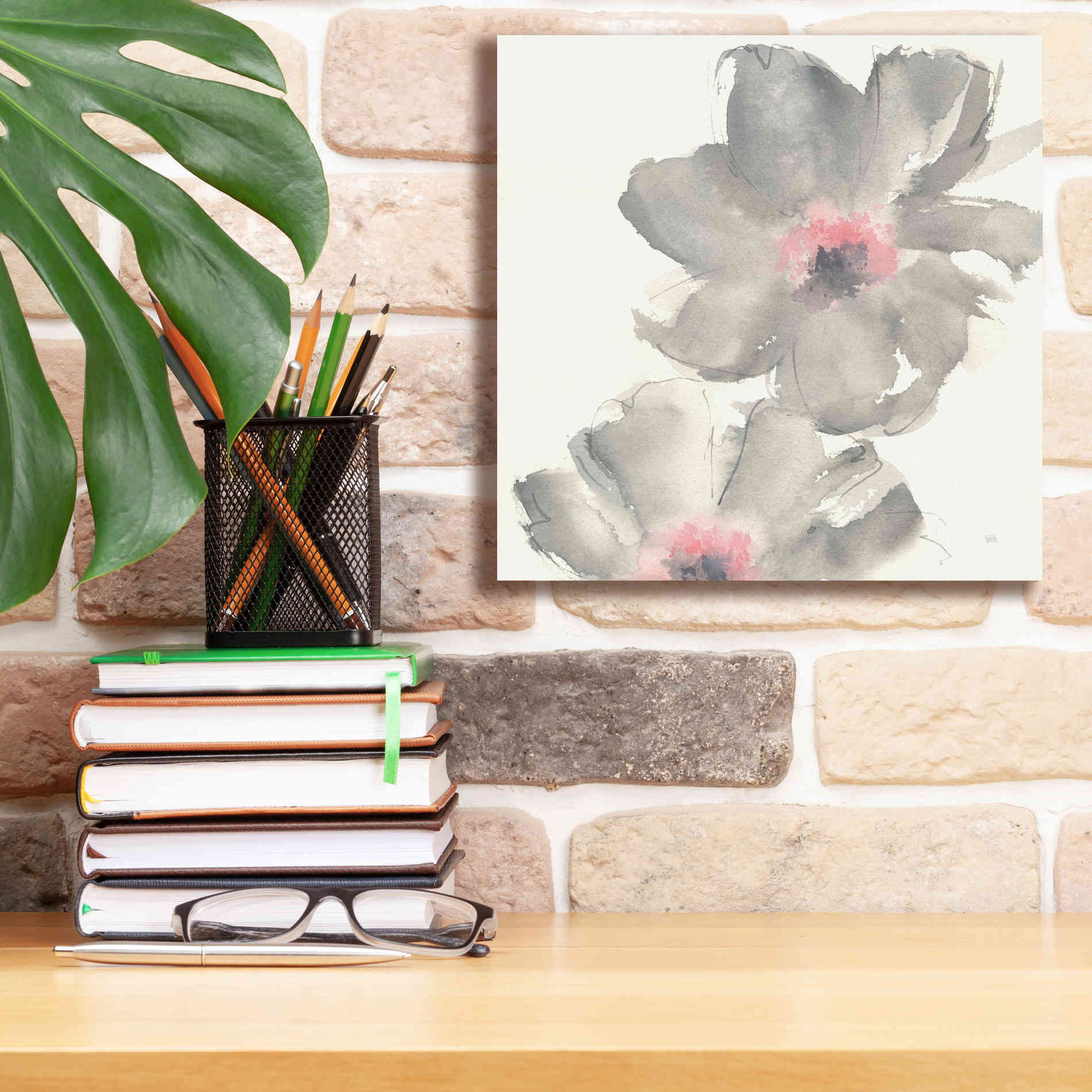 'Gray Blush Cosmos II' by Chris Paschke, Giclee Canvas Wall Art,12 x 12