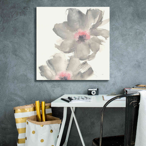 Image of 'Gray Blush Cosmos II' by Chris Paschke, Giclee Canvas Wall Art,26 x 26