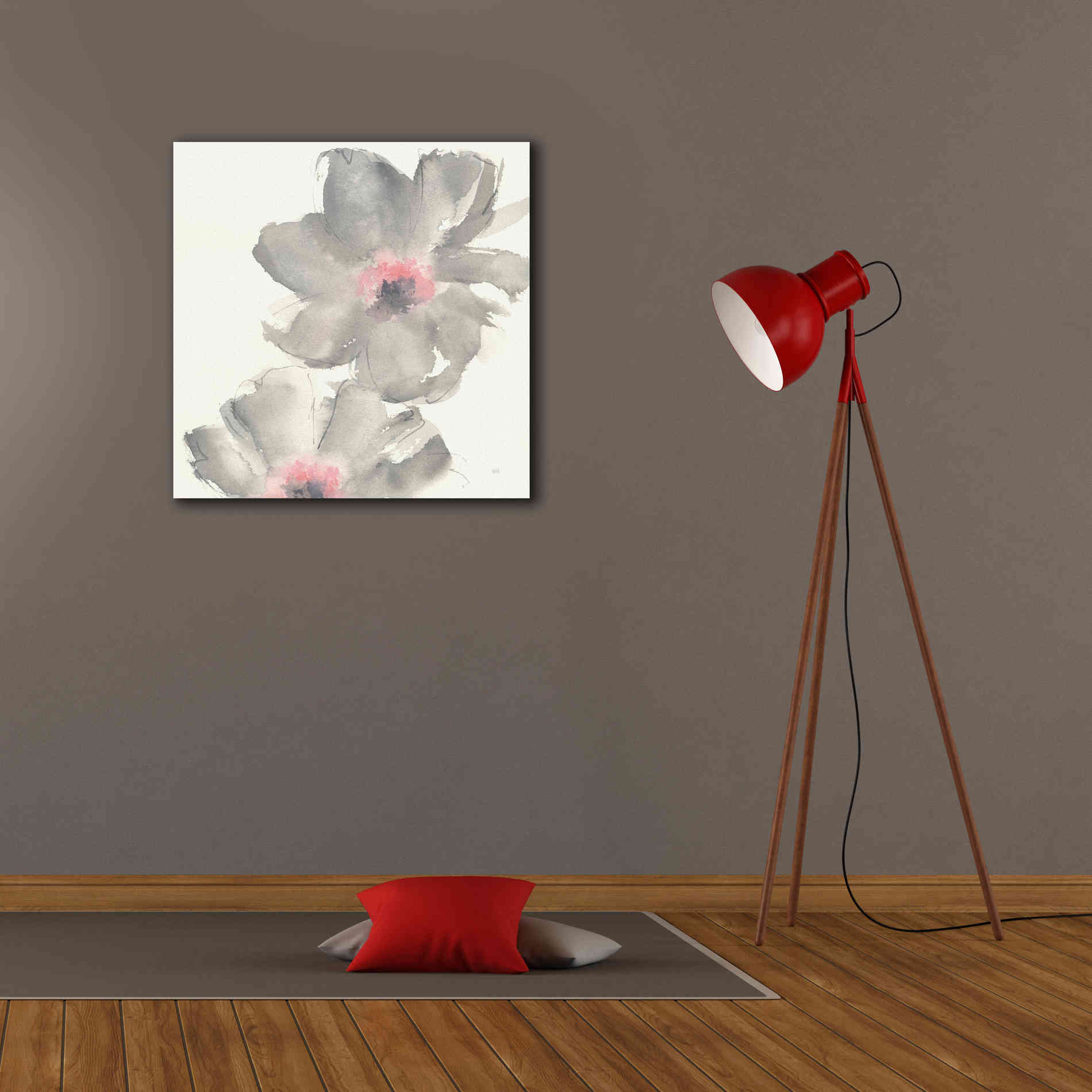 'Gray Blush Cosmos II' by Chris Paschke, Giclee Canvas Wall Art,26 x 26