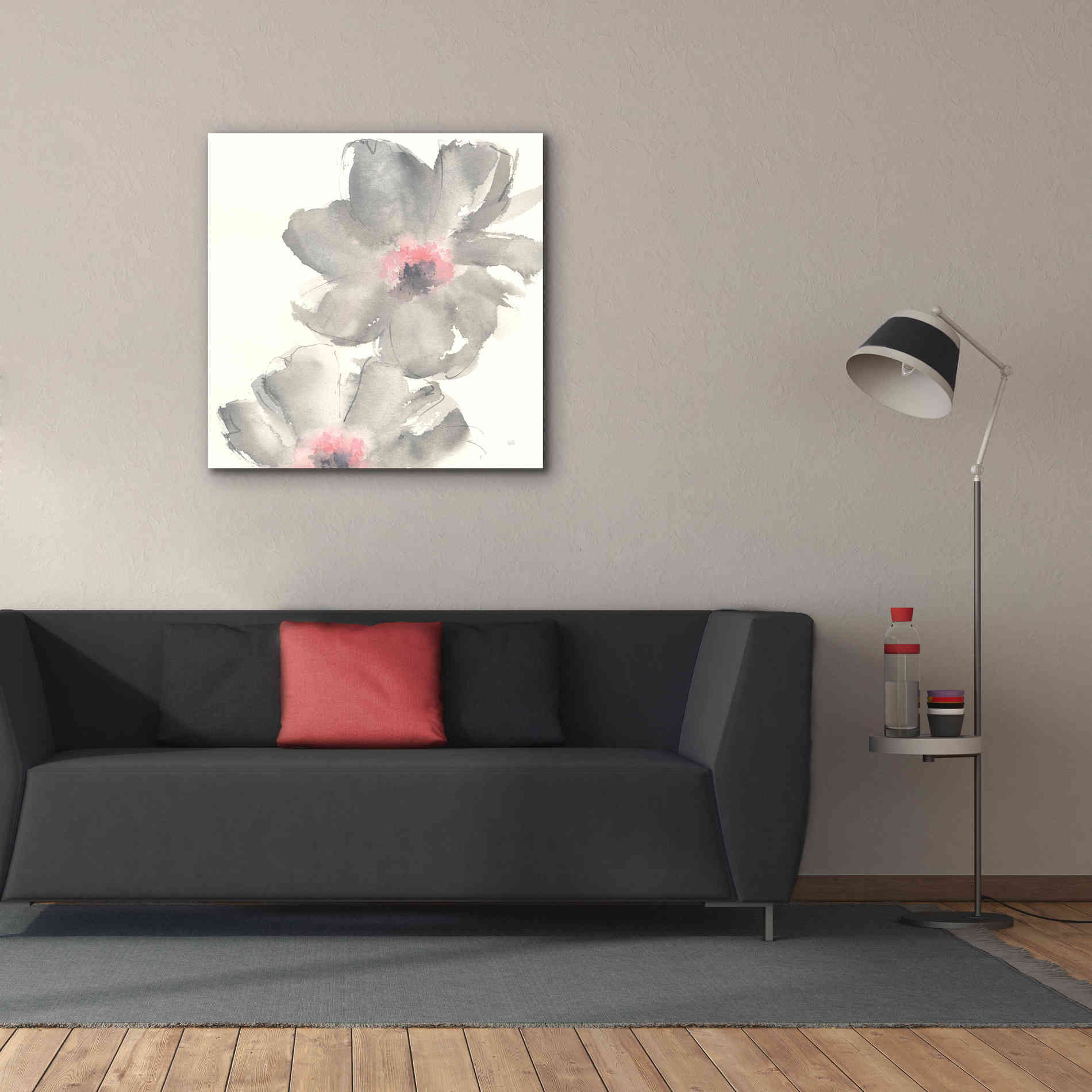 'Gray Blush Cosmos II' by Chris Paschke, Giclee Canvas Wall Art,37 x 37