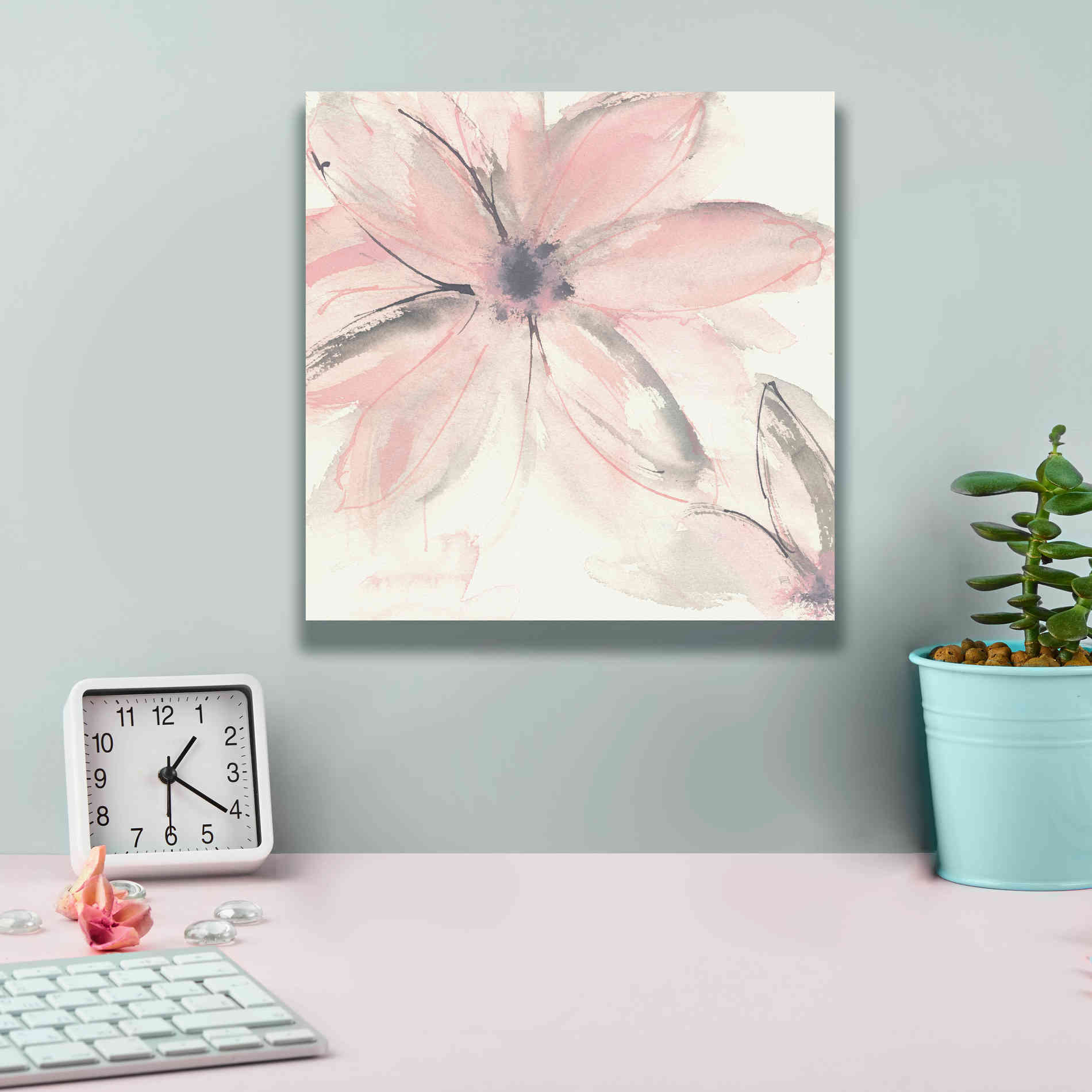 'Blush Clematis II' by Chris Paschke, Giclee Canvas Wall Art,12 x 12