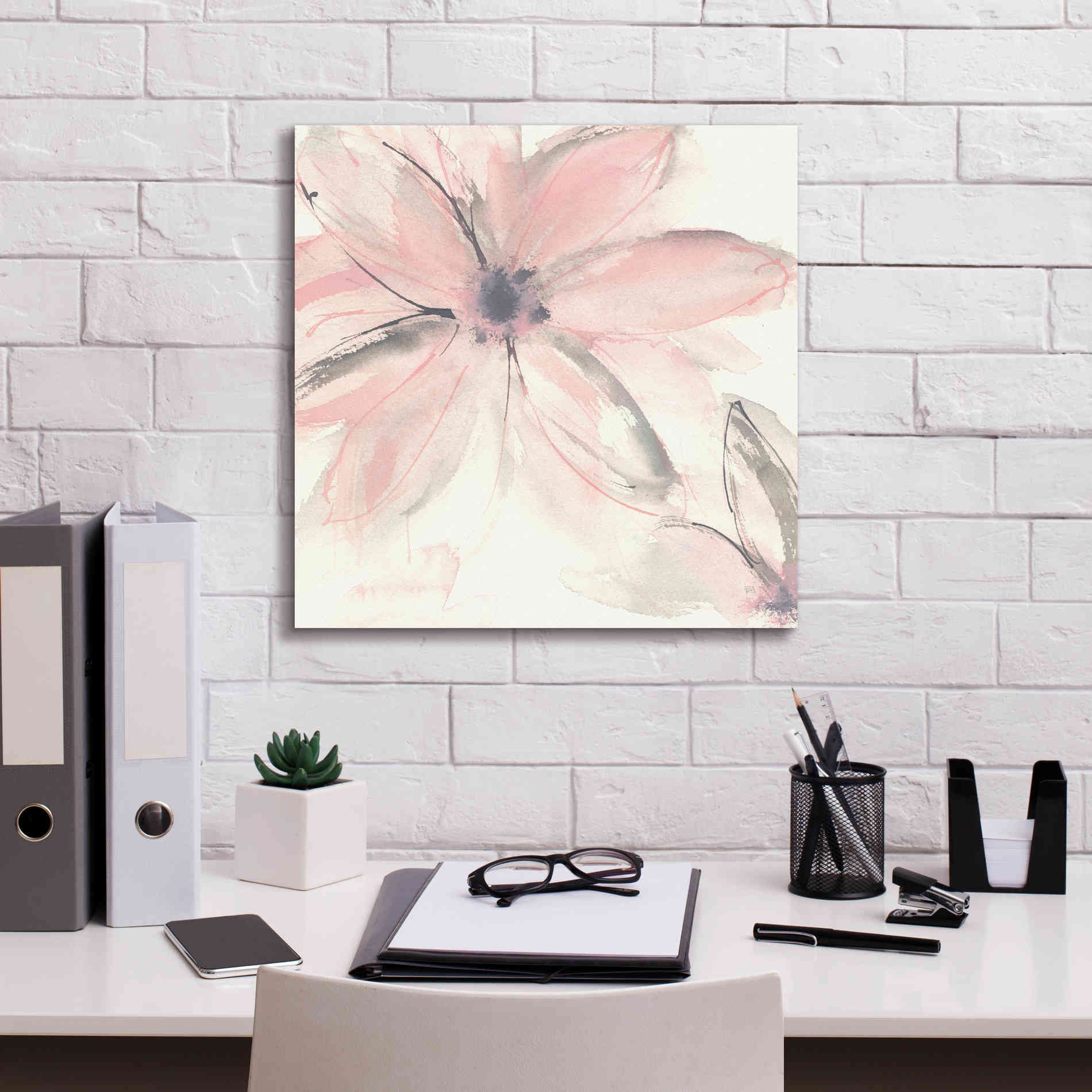 'Blush Clematis II' by Chris Paschke, Giclee Canvas Wall Art,18 x 18