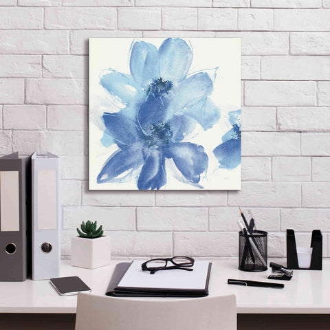 Image of 'Cobalt Clematis I' by Chris Paschke, Giclee Canvas Wall Art,18 x 18