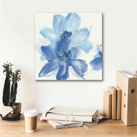 Image of 'Cobalt Clematis I' by Chris Paschke, Giclee Canvas Wall Art,18 x 18