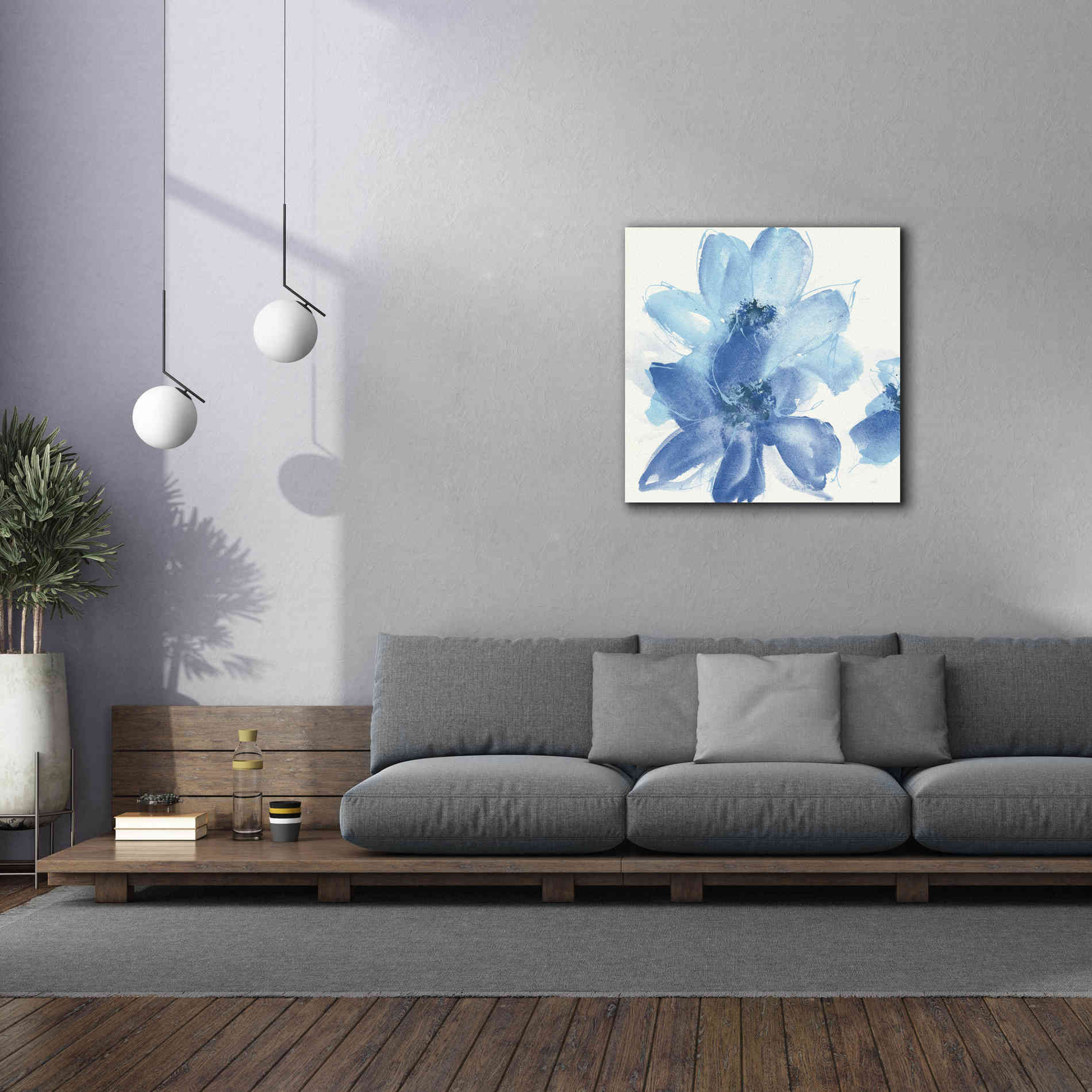'Cobalt Clematis I' by Chris Paschke, Giclee Canvas Wall Art,37 x 37