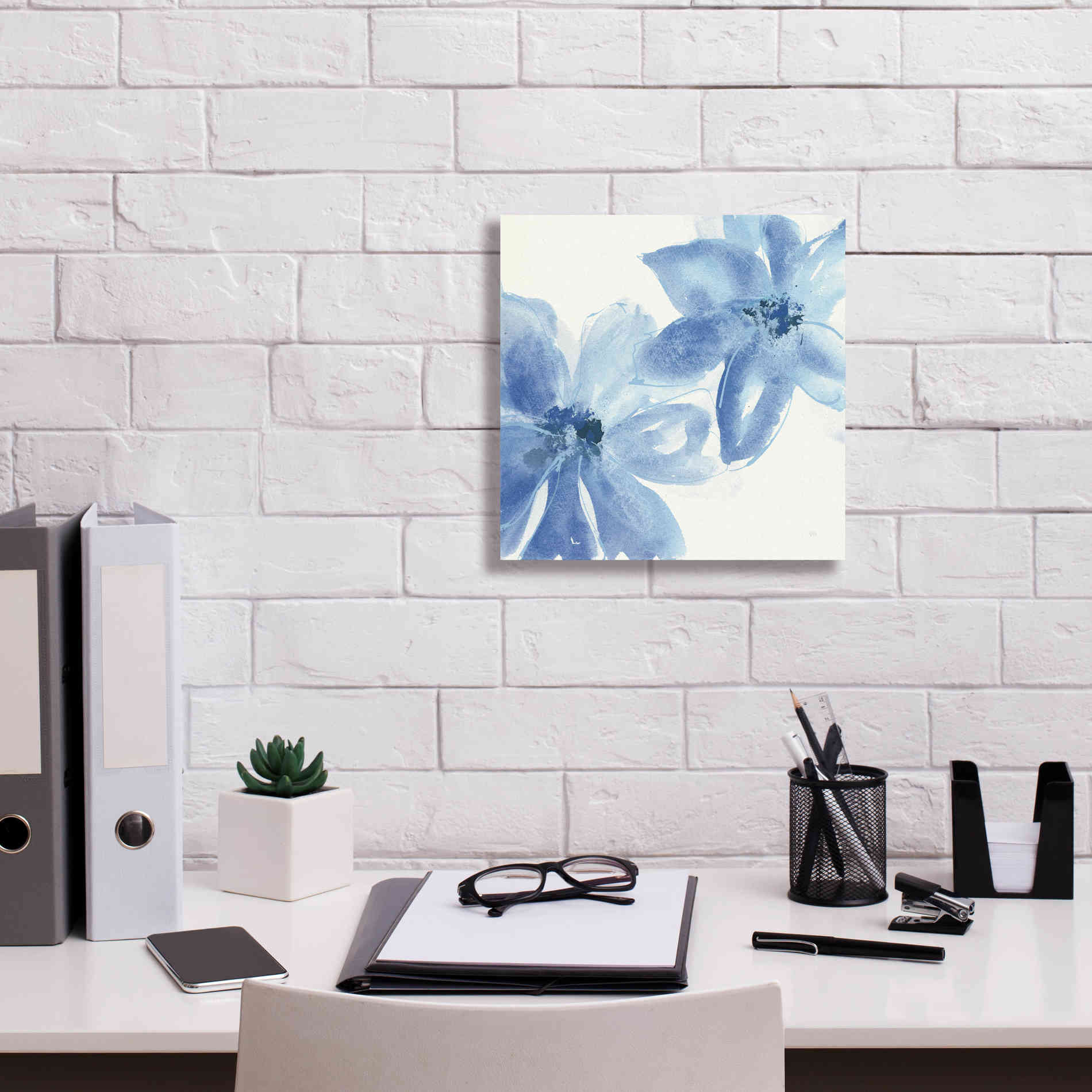 'Cobalt Clematis II' by Chris Paschke, Giclee Canvas Wall Art,12 x 12