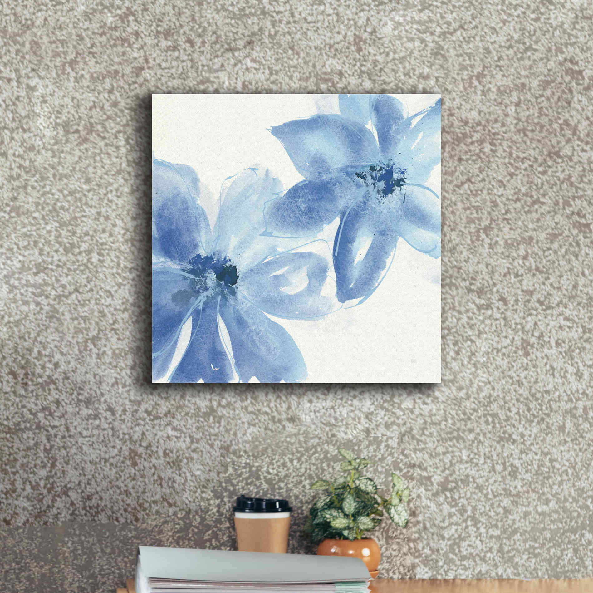 'Cobalt Clematis II' by Chris Paschke, Giclee Canvas Wall Art,18 x 18