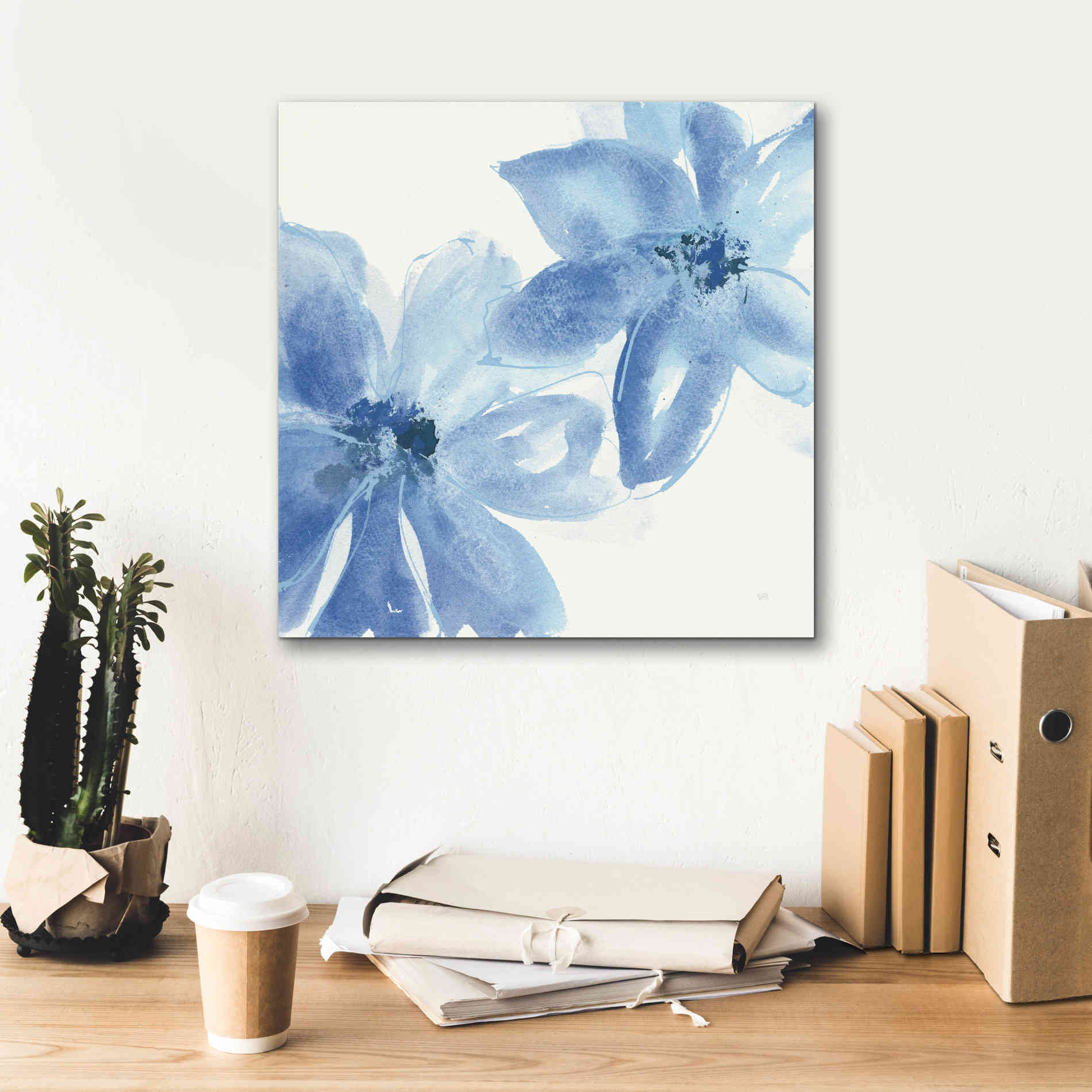 'Cobalt Clematis II' by Chris Paschke, Giclee Canvas Wall Art,18 x 18