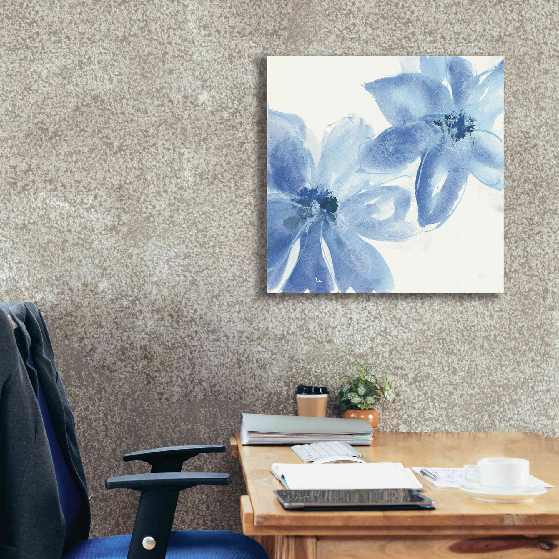 'Cobalt Clematis II' by Chris Paschke, Giclee Canvas Wall Art,26 x 26