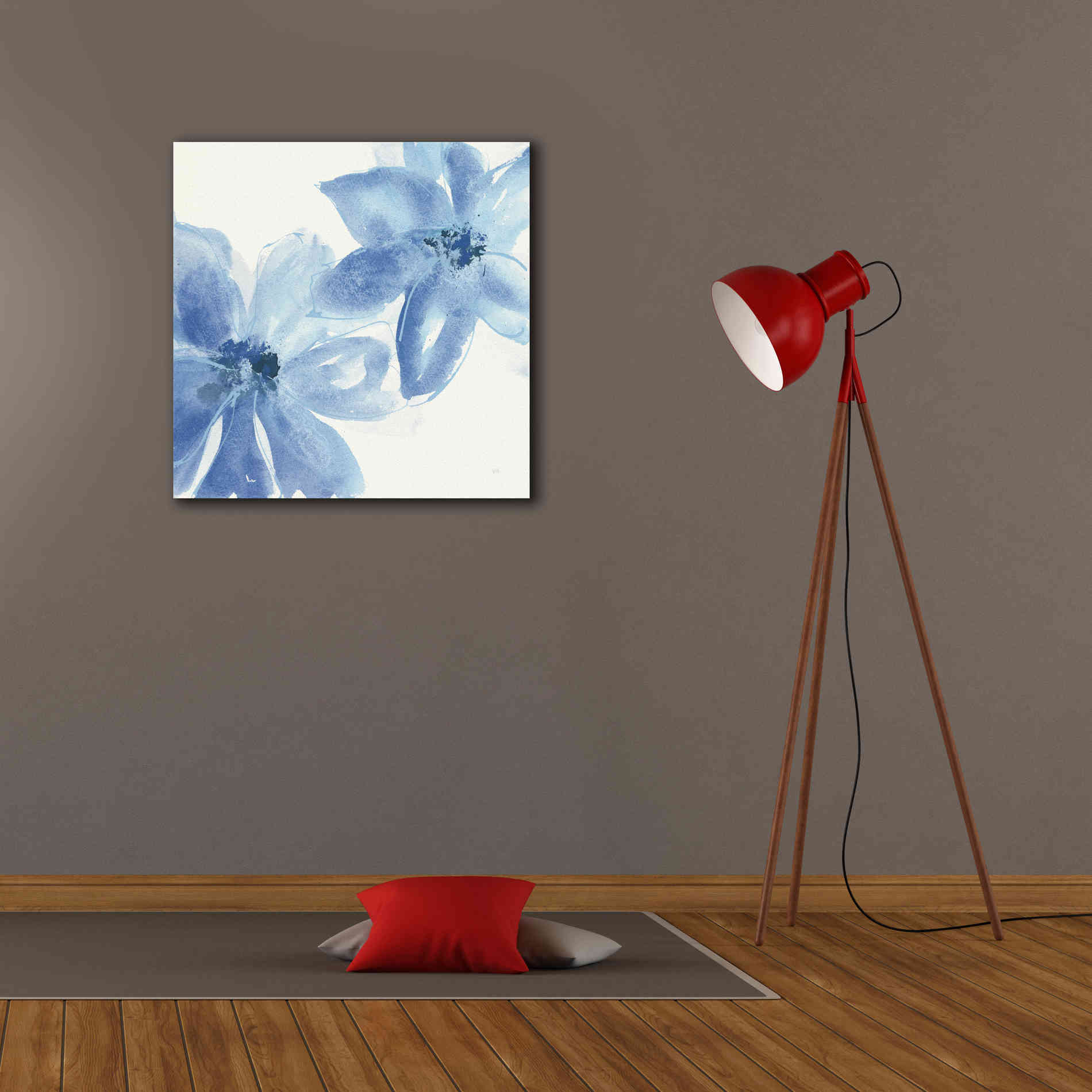 'Cobalt Clematis II' by Chris Paschke, Giclee Canvas Wall Art,26 x 26