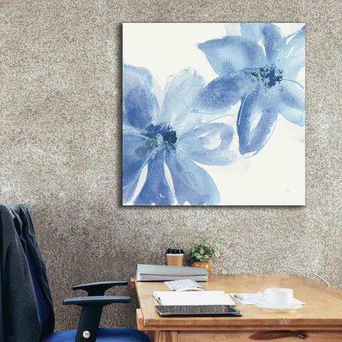 Image of 'Cobalt Clematis II' by Chris Paschke, Giclee Canvas Wall Art,37 x 37